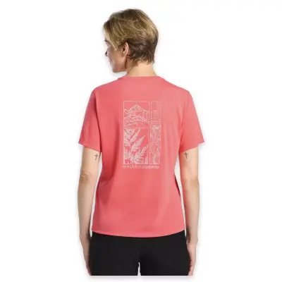 Jack Wolfskin A63953 Vonnan Graphic T W Kırmızı Kadın T-Shirt - 2
