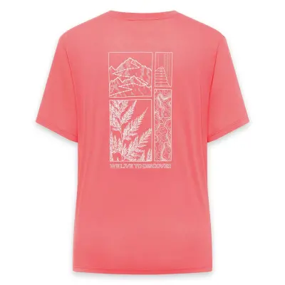 Jack Wolfskin A63953 Vonnan Graphic T W Kırmızı Kadın T-Shirt - 5