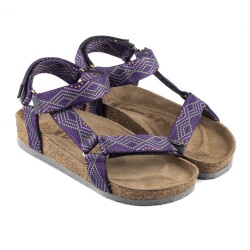 Lemoors TenGri Purple Waves Deri Günlük Kadın Sandalet - 2