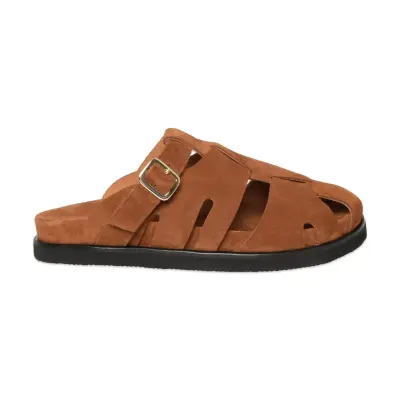 Lemoors Wlars101 Larissa Shammy Deri Günlük Kahverengi Kadın Terlik - 1