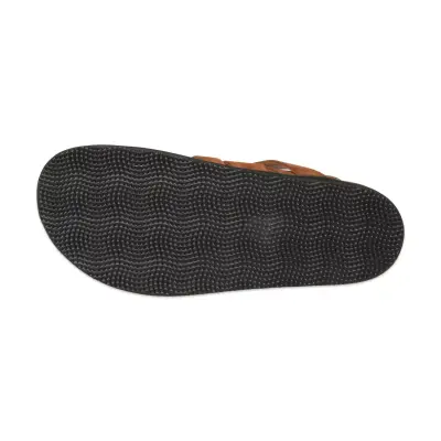 Lemoors Wlars101 Larissa Shammy Deri Günlük Kahverengi Kadın Terlik - 5