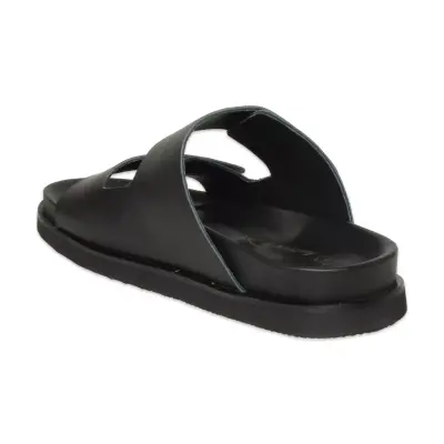 Lemoors Wmars301 Maria Velcro Deri Günlük Bantli Siyah Kadın Terlik - 4