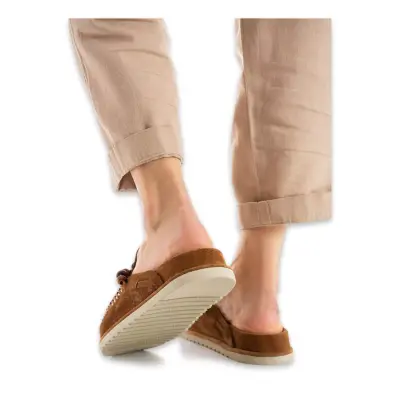 Lemoors Wrum104 Rumi Deri Günlük Önü Kapali Kahverengi Kadın Terlik - 3