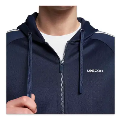 Lescon 26B-1052 Basketbol Fermuarlı Kapşonlu Ceket Lacivert Erkek Ceket - 5