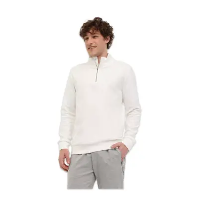 Lumberjack 5W Mb Bs47 Hzip Sw 5Pr Yari Fermuar Sweat Krem Erkek Sweatshirt - 1