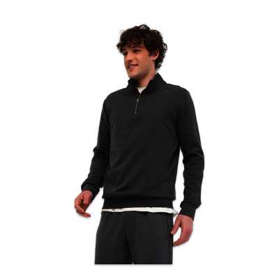 Lumberjack 5W Mb Bs47 Hzip Sw 5Pr Yari Fermuar Sweat Siyah Erkek Sweatshirt 
