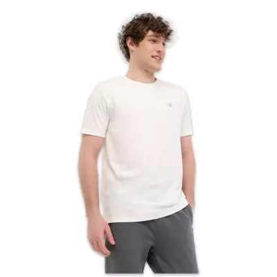 Lumberjack Ct100 Basic Pes C Neck T Kırık Beyaz Erkek T-Shirt 