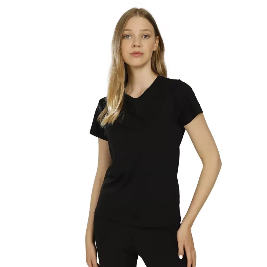 Lumberjack Ct131 Basic Modal C Neck Siyah Kadın T-Shirt - 1