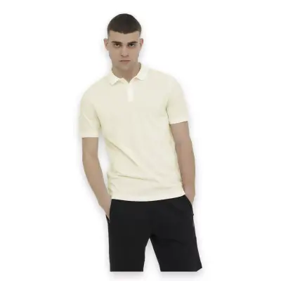 Lumberjack Ct953 101079283 Basic Polo Kırık Beyaz Erkek T-Shirt 