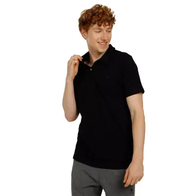 Lumberjack Ct953 101079283 Basic Polo Siyah Erkek T-Shirt 
