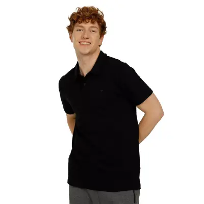 Lumberjack Ct953 101079283 Basic Polo Siyah Erkek T-Shirt - 4