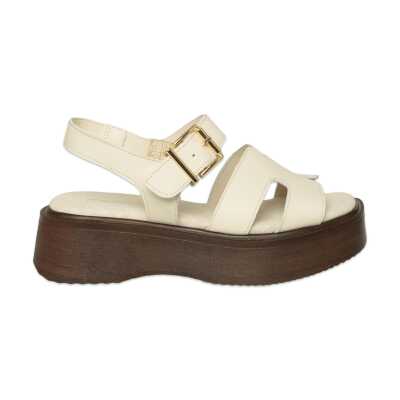 Mammami D26Ys-2915 Günlük Krem Kadın Sandalet - Mammamia (1)