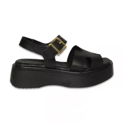 Mammami D26Ys-2915 Günlük Siyah Kadın Sandalet - Mammamia (1)