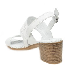 Mammamia D23Ys1355Z Topuklu Beyaz Kadın Sandalet - 4