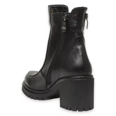 Mammamia D24Kb-1505 Günlük Topuklu Siyah Kadın Bot - 4