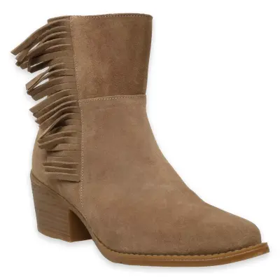 Mammamia D24Kb-1690 Kalin Topuklu Kahverengi Kadın Bot - 1