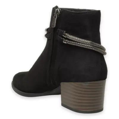 Mammamia D24Kb-4135 Günlük Topuklu Süet Siyah Kadın Bot - 4