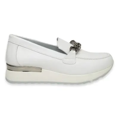 Mammamia D24Ya-3075Z Dolgu Topuk Beyaz Kadın Ayakkabı - 2
