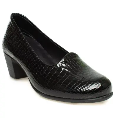Mammamia D24Ya-3285Z Topuklu Siyah Rugan Kadın Ayakkabı - 1