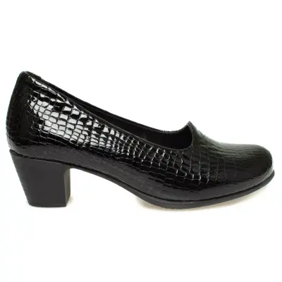 Mammamia D24Ya-3285Z Topuklu Siyah Rugan Kadın Ayakkabı - 2