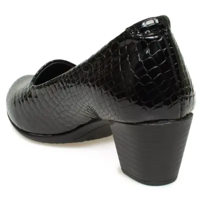 Mammamia D24Ya-3285Z Topuklu Siyah Rugan Kadın Ayakkabı - 4