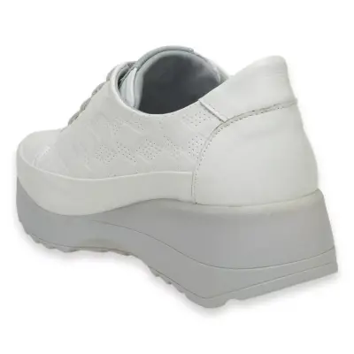 Mammamia D24Ya-3730Z Dolgu Topuklu Beyaz Kadın Ayakkabı - 4