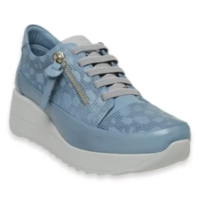 Mammamia D24Ya-3730Z Dolgu Topuklu Mavi Kadın Ayakkabı 