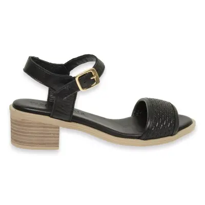 Mammamia D24Ys-1110Z Topuklu Siyah Kadın Sandalet - Mammamia (1)