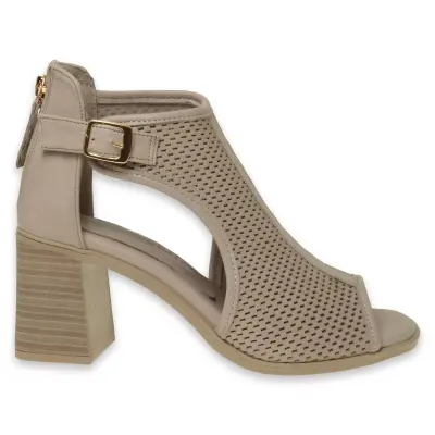 Mammamia D24Ys-1195Z Topuklu Krem Kadın Sandalet - Mammamia (1)