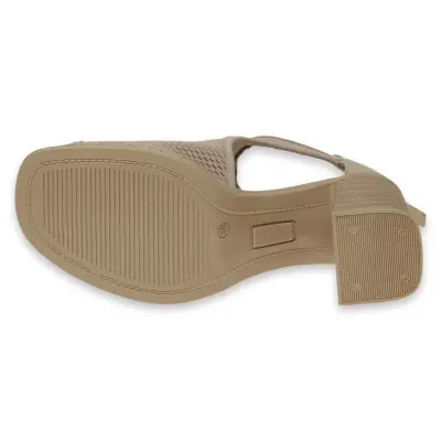 Mammamia D24Ys-1195Z Topuklu Krem Kadın Sandalet - 5