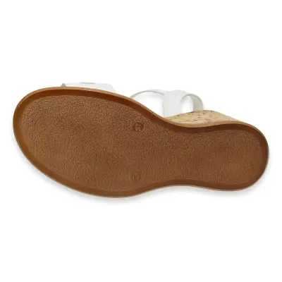 Mammamia D24Ys-1415Z Dolgu Topuk Beyaz Kadın Sandalet - 5