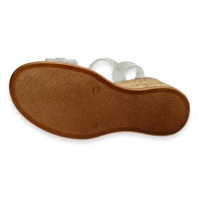 Mammamia D24Ys-1415Z Dolgu Topuk Gümüş Kadın Sandalet - 5