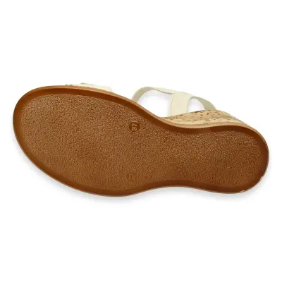 Mammamia D24Ys-1415Z Dolgu Topuk Kırık Beyaz Kadın Sandalet - 5