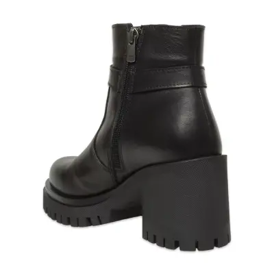 Mammamia D25Kb-8485 Günlük Topuklu Siyah Kadın Bot - 4