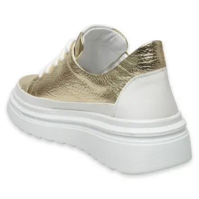 Mammamia D25Ya-3255 Günlük Sneakers Altın Kadın Spor Ayakkabı - 4