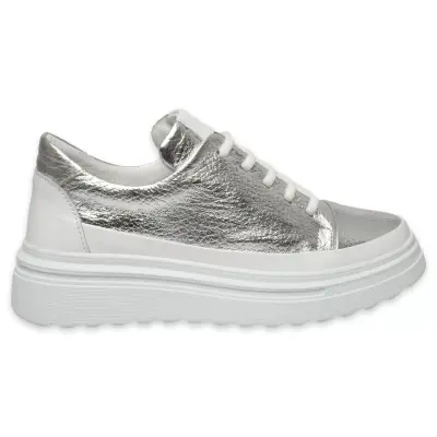 Mammamia D25Ya-3255 Günlük Sneakers Gümüş Kadın Spor Ayakkabı - 2