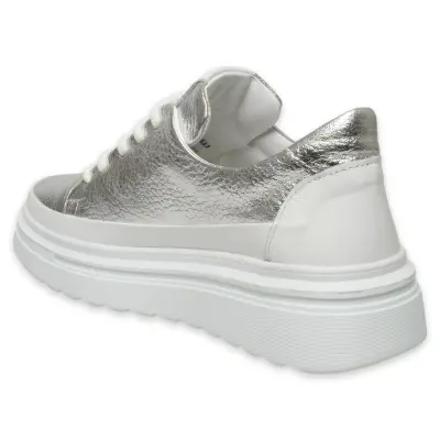 Mammamia D25Ya-3255 Günlük Sneakers Gümüş Kadın Spor Ayakkabı - 4