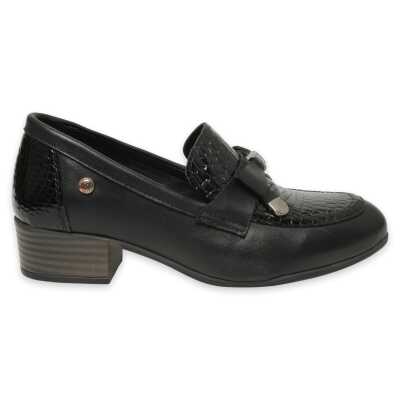 Mammamia D25Ya-3365 Günlük Kalin Topuklu Siyah Rugan Kadın Ayakkabı - Mammamia (1)