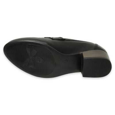 Mammamia D25Ya-3365 Günlük Kalin Topuklu Siyah Rugan Kadın Ayakkabı - 5