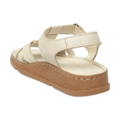 Mammamia D25Ys-2440 Günlük Krem Kadın Sandalet - 4