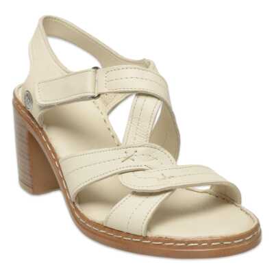 Mammamia D25Ys-2505 Günlük Topuklu Krem Kadın Sandalet 