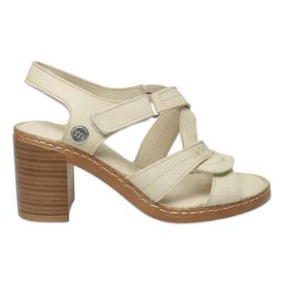 Mammamia D25Ys-2505 Günlük Topuklu Krem Kadın Sandalet - 2