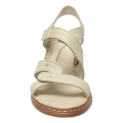 Mammamia D25Ys-2505 Günlük Topuklu Krem Kadın Sandalet - 3