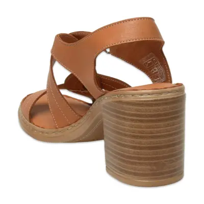 Mammamia D25Ys-2505 Günlük Topuklu Taba Kadın Sandalet - 4
