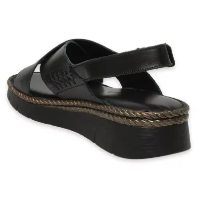 Mammamia D25Ys-2515Z Günlük Siyah Kadın Sandalet - 4
