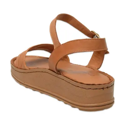 Mammamia D25Ys-2590 Günlük Taba Kadın Sandalet - 4