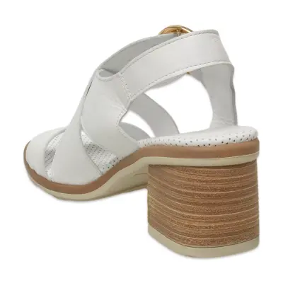 Mammamia D25Ys-2605 Günlük Beyaz Kadın Sandalet - 4
