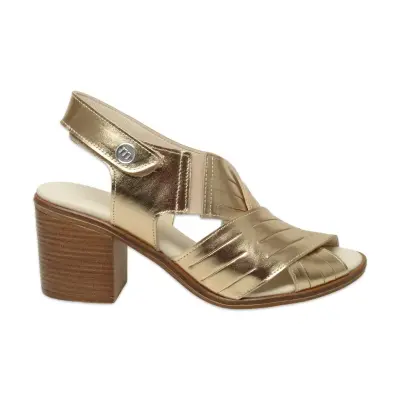 Mammamia D25Ys-2830 Günlük Kalin Topuklu Altın Kadın Sandalet - 2