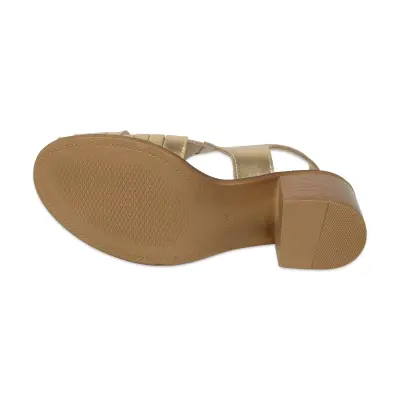 Mammamia D25Ys-2830 Günlük Kalin Topuklu Altın Kadın Sandalet - 5