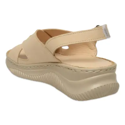 Mammamia D25Ys-2855 Günlük Bej Kadın Sandalet - 4